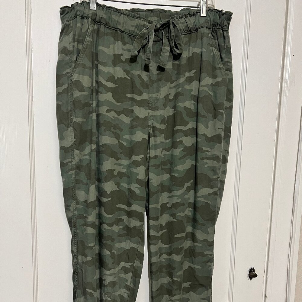 Knox Rose Size 14 Camo Drawstring Waist Joggers w/Pockets
